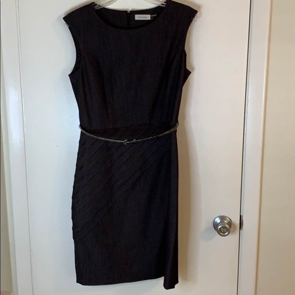 Calvin Klein dark gray fitted dress